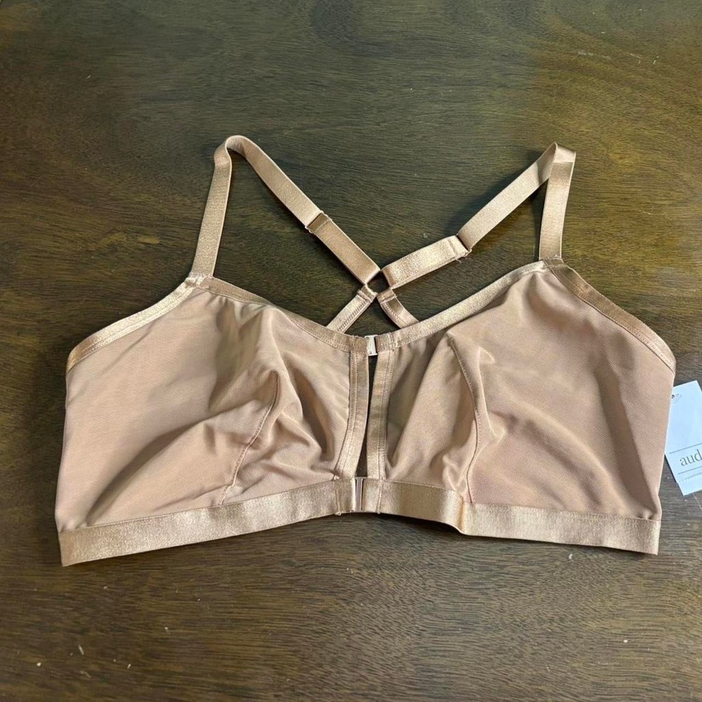 Auden Cross-back Bra Plus NWT Ladies XXL *Brown *XXL (38DDD / 40DD / 42D)